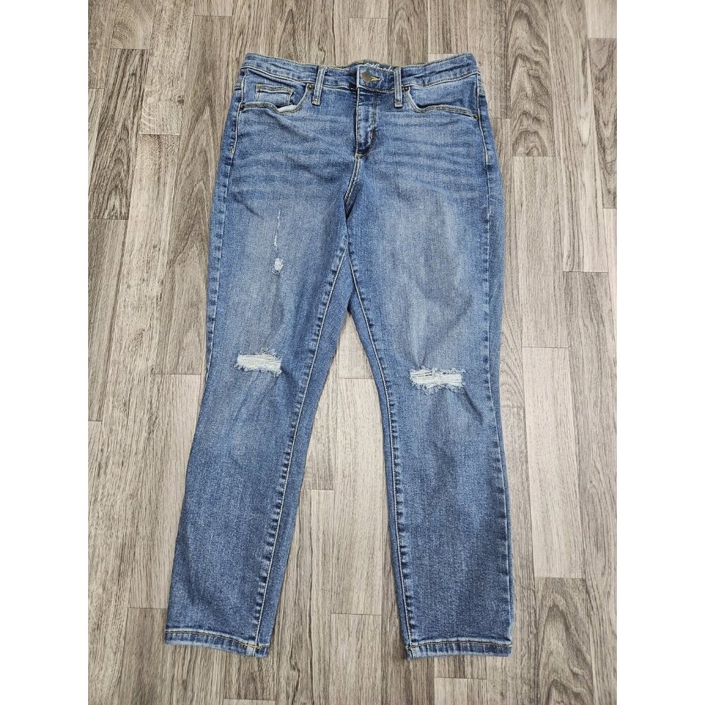 (3/$35) Universal Thread Jeans Womens 10 High Rise Skinny Crop Distressed Denim